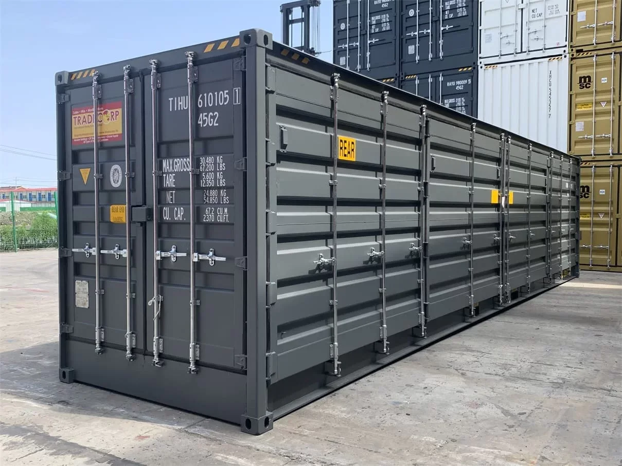 Contenedor High Cube 40' con doble puerta lateral gris nuevo – Imagen 2
